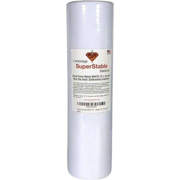 Cloud Cover Stitch White 12 inch x 10 Yard Roll Over The Back SuperStable Embroidery Stabilizer Backing